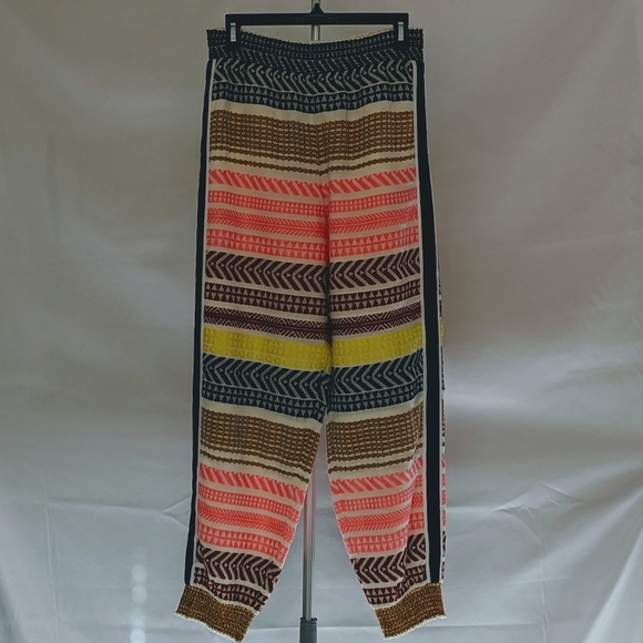 alice + olivia Courtney Pants Jogger Embroidered Cotton High Waist Multi M NWT - Picture 2 of 16